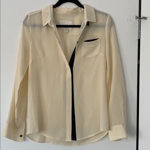 J Crew Cream Button Down Blouse